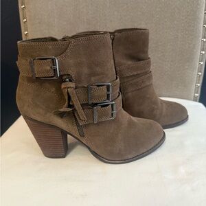 Gianni Bini Tan Ankle Booties with Buckle Detail